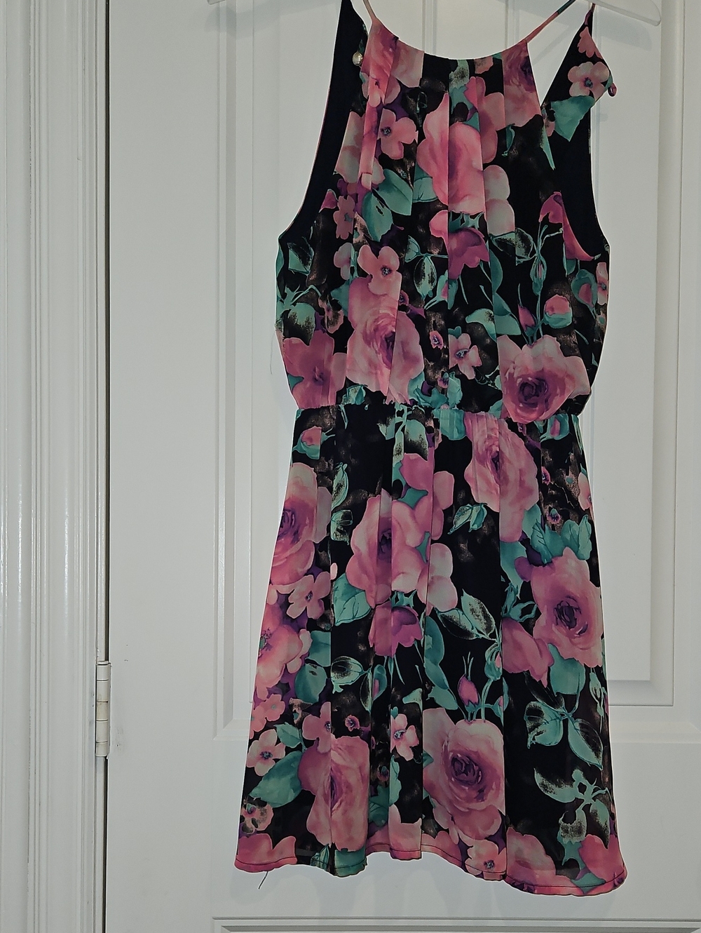 Floral Pink & Teal Sleeveless Sundress